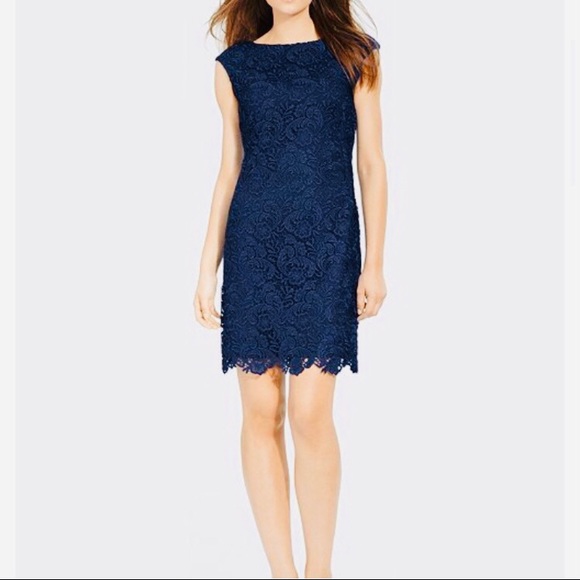 Lauren Ralph Lauren | Dresses | Ralph Lauren Navy Blue Lace Dress | Poshmark